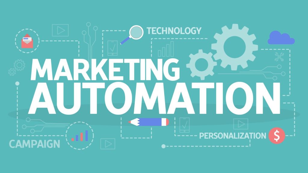 Laptop displaying marketing automation dashboard. Learn lead scoring and email marketing with automation.