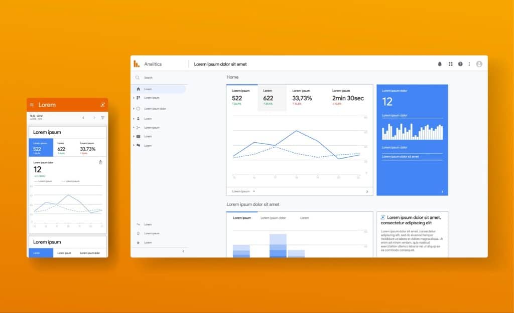 Google Analytics dashboard UI design showcasing website traffic analysis and site performance metrics for effective insights.