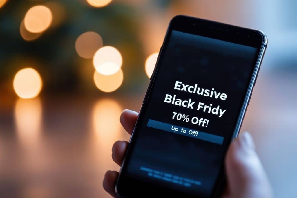 Black Friday smartphone deals showcased in an email marketing campaign, enticing customers with exclusive offers.